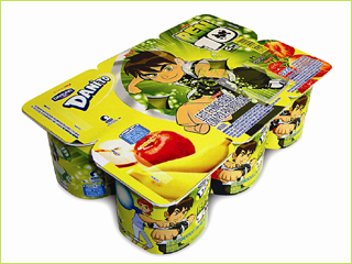 Linha infantil dos produtos Danone traz agora o personagem Ben 10 em suas embalagens